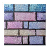 Pastel Glitzer Brick Pattern Fliese (Vorderseite)