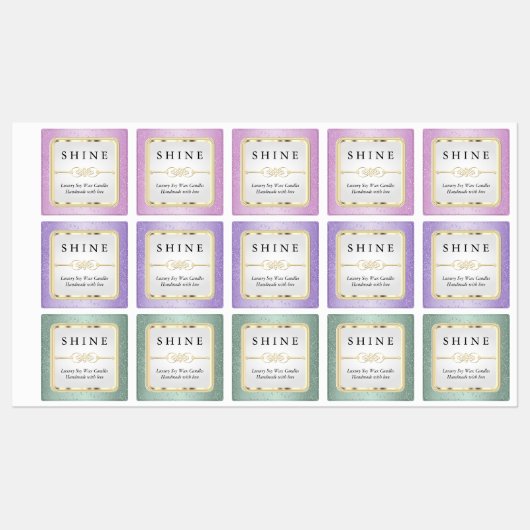 Pastel Glitzer Colors Etiketten (Blatt)