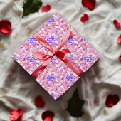 Pastel Glitzer Hearts Geschenkpapier