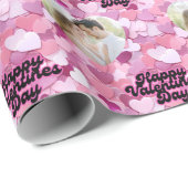 Pastel-Glitzer hört benutzerdefiniertes Foto Geschenkpapier (Rolleneckpunkt)