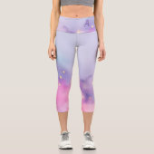 Pastel-Glitzer-Nebel Capri Leggings (Vorderseite)