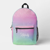Pastel Glitzer Ombre Gradient Sparkle Bedruckter Rucksack (Vorderseite)