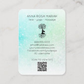 *~* Pastel Glitzer Ombre QR Tree of Life Yoga Visitenkarte (Rückseite)