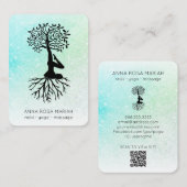 *~* Pastel Glitzer Ombre QR Tree of Life Yoga Visitenkarte (Vorne/Hinten)