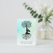 *~* Pastel Glitzer Ombre QR Tree of Life Yoga Visitenkarte (Stehend Vorderseite)