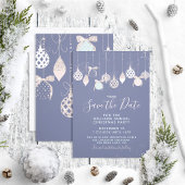 Pastel Glitzer Ornaments Xmas Party Save the Date