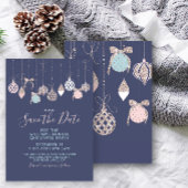 Pastel Glitzer Ornaments Xmas Party Save the Date