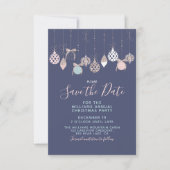 Pastel Glitzer Ornaments Xmas Party Save the Date (Vorderseite)