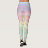 Pastel Glitzer Rainbow Einhorn Leggings Yoga Pants (Rückseite)