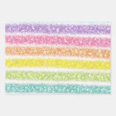 Pastel Glitzer Rainbow Geschenkpapier Set (Vorderseite 2)