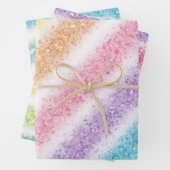 Pastel Glitzer Rainbow Geschenkpapier Set (Beispiel)