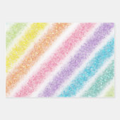 Pastel Glitzer Rainbow Geschenkpapier Set (Vorderseite)