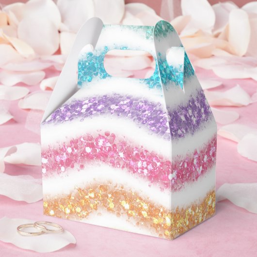 Pastel Glitzer Rainbow Geschenkschachtel (Hochzeit)