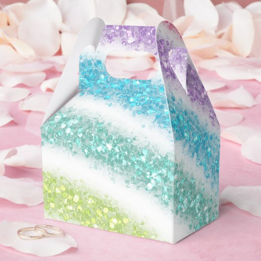 Pastel Glitzer Rainbow Geschenkschachtel (Hochzeit)