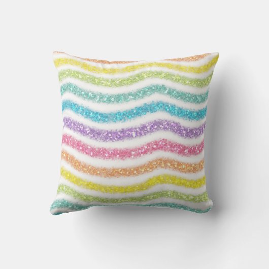 Pastel Glitzer Rainbow Kissen (Rückseite)