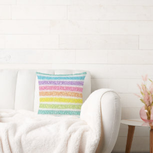 Pastel Glitzer Rainbow Kissen