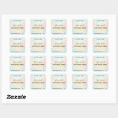 Pastel Glitzer Scented Soy Candle Labels Quadratischer Aufkleber (Blatt)