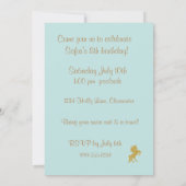 Pastel Glitzer Unicorn Polka Dot Party Einladungen (Rückseite)