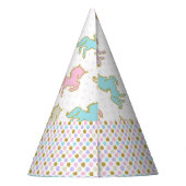 Pastel Glitzer Unicorn Polka Dots Party Hat Partyhütchen (Rückseite)