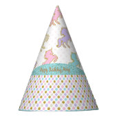 Pastel Glitzer Unicorn Polka Dots Party Hat Partyhütchen (Vorderseite)