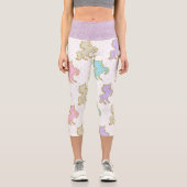 Pastel Glitzer Unicorns Capri Leggings (Vorderseite)