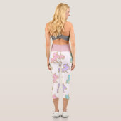 Pastel Glitzer Unicorns Capri Leggings (Rückseite)