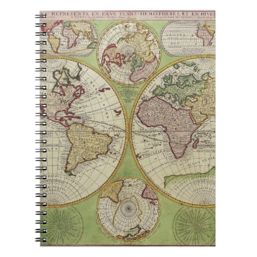 Pastel Globe Hemisphären-Karte Notizblock (Vorderseite)