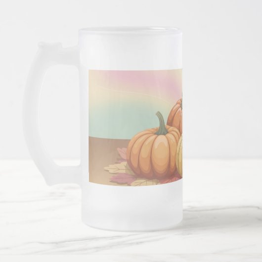 Pastel Glossy Pumpkins Mattierte Tasse (Links)