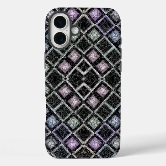 Pastel Glow Mosaic Mandala mit Silbergitter Case-Mate iPhone Hülle (Rückseite)