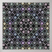 Pastel Glow Mosaic Mandala mit Silbergitter Poster (Vorne)