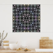 Pastel Glow Mosaic Mandala mit Silbergitter Poster (Küche)
