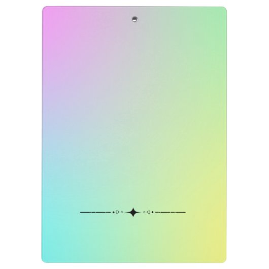 Pastel Glow Up Clipboard Klemmbrett (Rückseite)