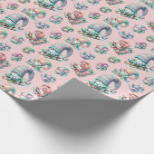 Pastel Gnome Christmas Pattern - Feierlicher Feier Geschenkpapier (Ecke)