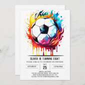 Pastel Goal Online Kindergeburtstag Einladung (Vorne/Hinten)