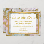 PASTEL GOLD ABSTRAKT MARBLE SAVE THE DATE (Vorne/Hinten)