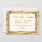 PASTEL GOLD ABSTRAKT MARBLE SAVE THE DATE (Vorderseite)