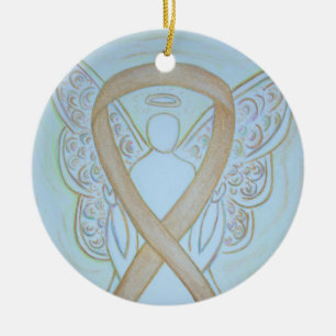 Pastel Gold Awareness Ribbon Angel Ornamente