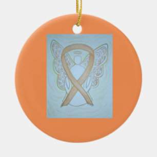 Pastel Gold Awareness Ribbon Angel Ornamente