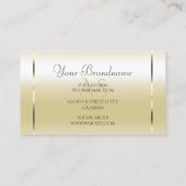 Pastel Gold Cream Effect Sparkle Diamonds Initiale Visitenkarte (Rückseite)
