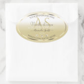 Pastel Gold Cream Product Labels Diamonds Initials Ovaler Aufkleber (Tasche)