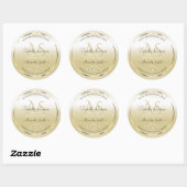 Pastel Gold Cream Product Labels Diamonds Initials Runder Aufkleber (Blatt)