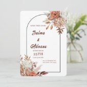 Pastel & Gold Floral Save the Date  (Stehend Vorderseite)