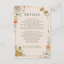 Pastel Gold Floral Wedding Enclosure Card Begleitkarte