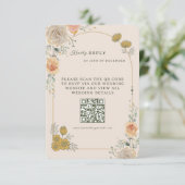 Pastel Gold Floral Wedding RSVP Card Karte (Stehend Vorderseite)
