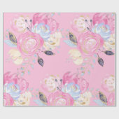 Pastel Gold Glitzer Blume Geschenkpapier (Flach)