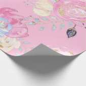Pastel Gold Glitzer Blume Geschenkpapier (Ecke)
