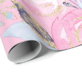 Pastel Gold Glitzer Blume Geschenkpapier (Rolleneckpunkt)