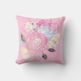 Pastel Gold Glitzer Blume Kissen