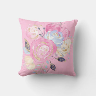 Pastel Gold Glitzer Blume Kissen