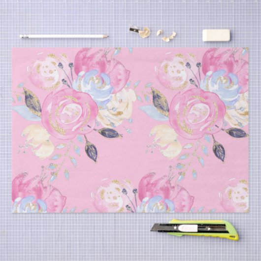 Pastel Gold Glitzer Blume Seidenpapier (Handwerk)